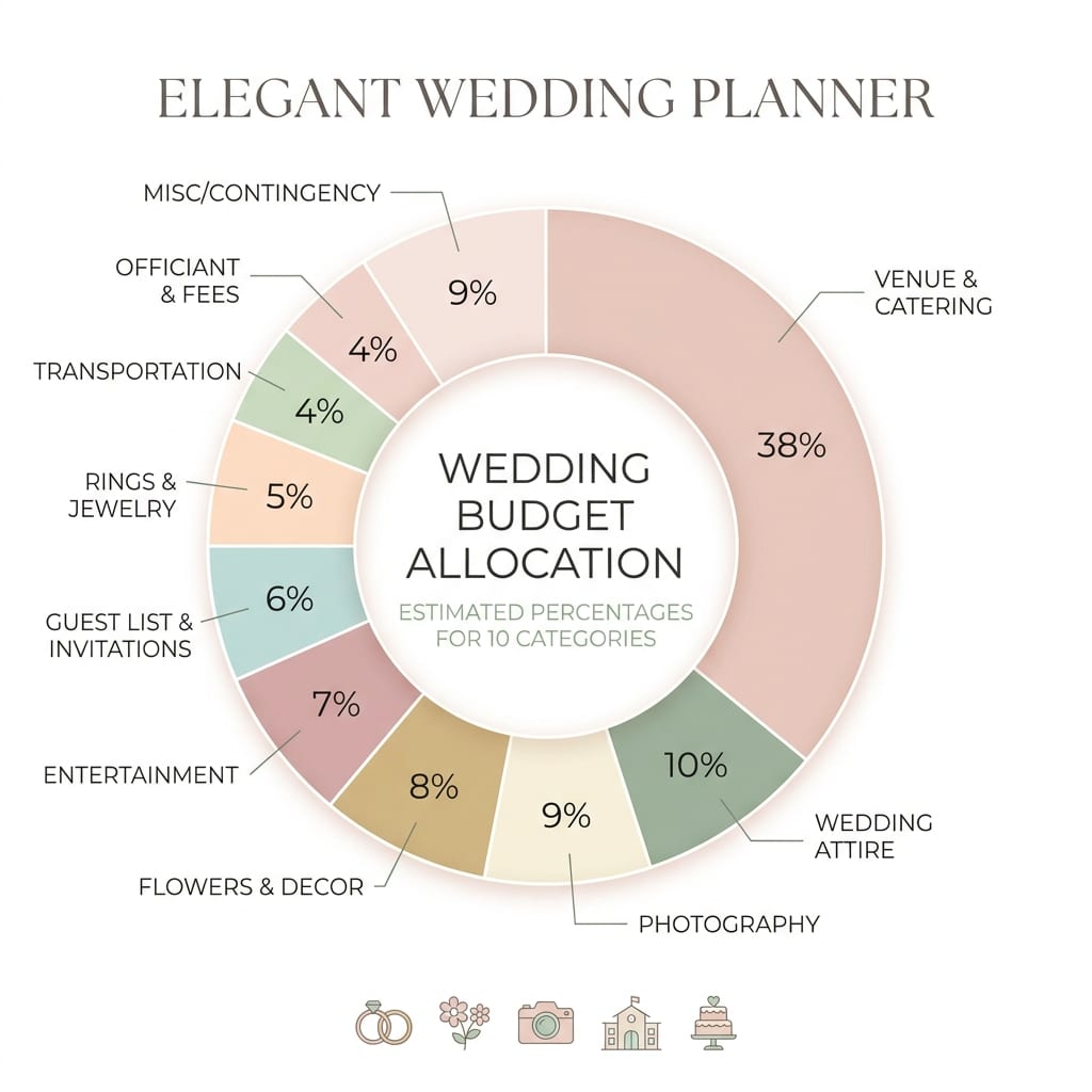 Wedding budget calculator and budget breakdown chart