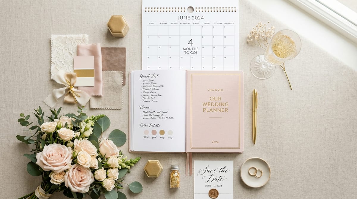 12 month wedding planning timeline calendar